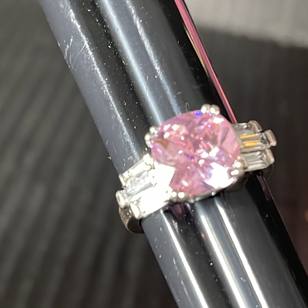 Pink Amethyst Rhinestone Statement Ring - image 6
